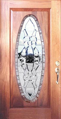 leaded glass door