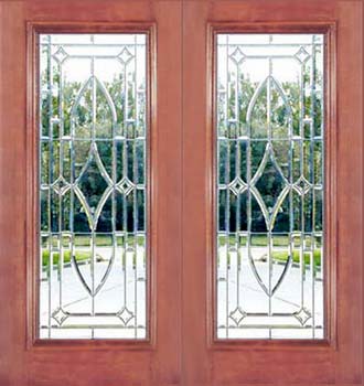 CHBD8LE beveled leaded glass doors