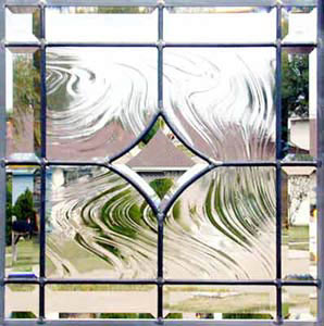 beveled leaded glass window