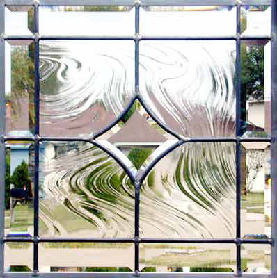 Custom leaded glass beveled glass window