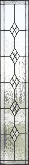 leaded glass window with beveled diamonds