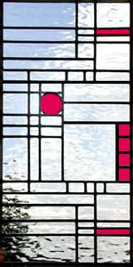 Custom abstract stained and leaded glass window