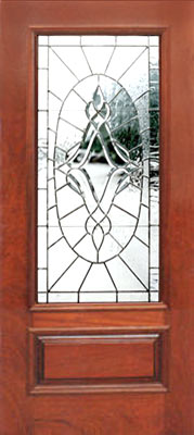 door with leaded glass bevel panel