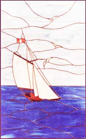 sailboat stained glass