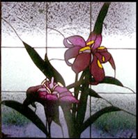 lilies stained glass panel