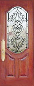 door with leaded glass bevel panel