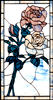 Custom roses stained and leaded glass window