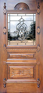 Victorian–style leaded glass beveled glass door