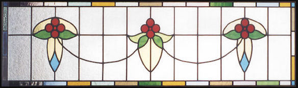 stained and leaded glass vic14x Victorian era reproduction transom window