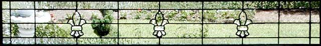 Custom bevel Fleur de Lis transom window