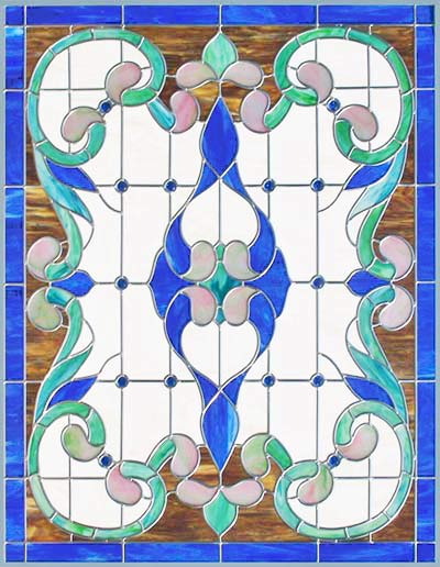 Victorian style stained and leaded glass window