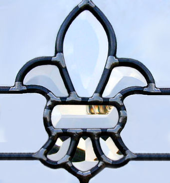 Fleur de Lis leaded glass window