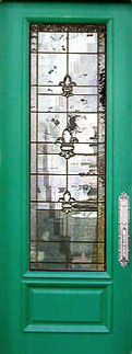 Fleur de Lis leaded glass window