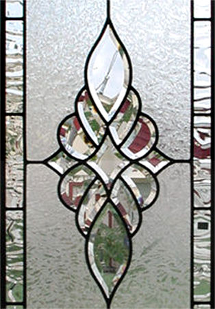 Custom leaded glass vertical bevel sidelight window