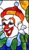 Clown custom stained glass window