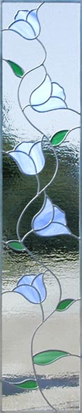 Tulips Side stained glass window custom glass design