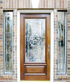 Texas Star leaded glass entry