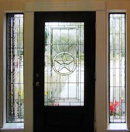 Texas Star leaded glass entry
