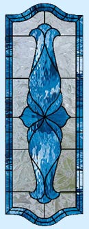 Victorian style stained and leaded glass panel