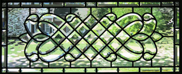 Custom leaded beveled glass transom