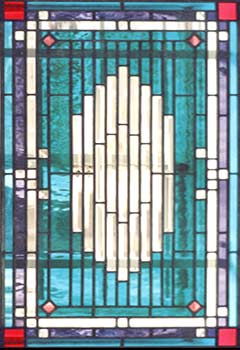 stained and leaded glass bevel panel
