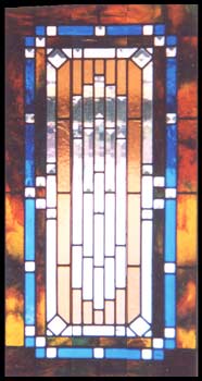 pencil bevel stained and leaded glass panel