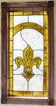 Fleur de Lis stained and leaded glass window