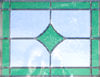 green star stained and leaded glass panel