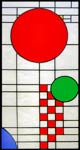 Custom Frank Lloyd Wright inspired stained glass skylight 2 window