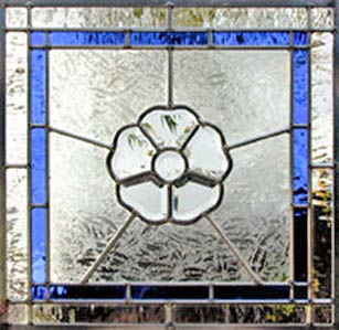 Custom stained and leaded glass C11 bevel window