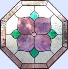 Mauve octagon Leaded Stained Glass window