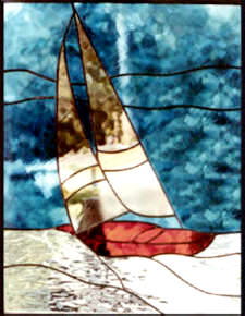 leaded glass sailboat window