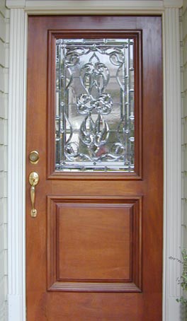 leaded glass panel with bevel sets