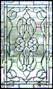 leaded glass window with bevel sets