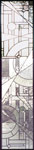 abstract stained and LEADED ART GLASS PANEL