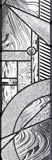 Custom leaded glass sidelight window ABSTRACT 20SD