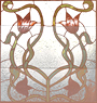stained and leaded glass tulips panel