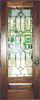 mahogany door with leaded glass window