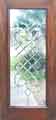mahogany door with leaded glass panel