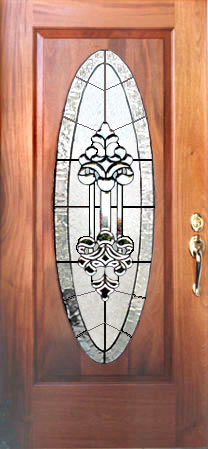 oval leaded glass bevel door window custom