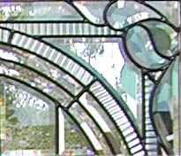 Leaded glass beveled window