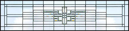 Custom pencil bevel leaded glass transom window