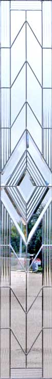 Custom abstract leaded glass bevel window