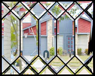 large leaded glass window