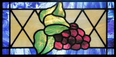 stained and leaded glass grapes window