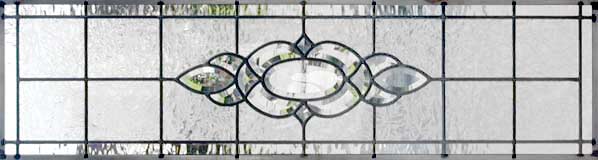 Custom leaded glass bevel transom window