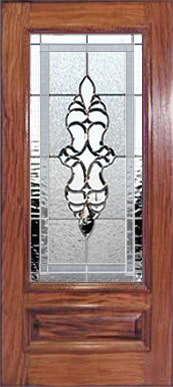 door with leaded glass bevel panel
