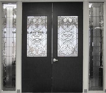 doors with leaded glass bevel panels BC310