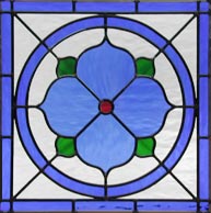 Victorian style stained and leaded glass panel