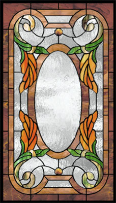 Victorian era stained glass panel